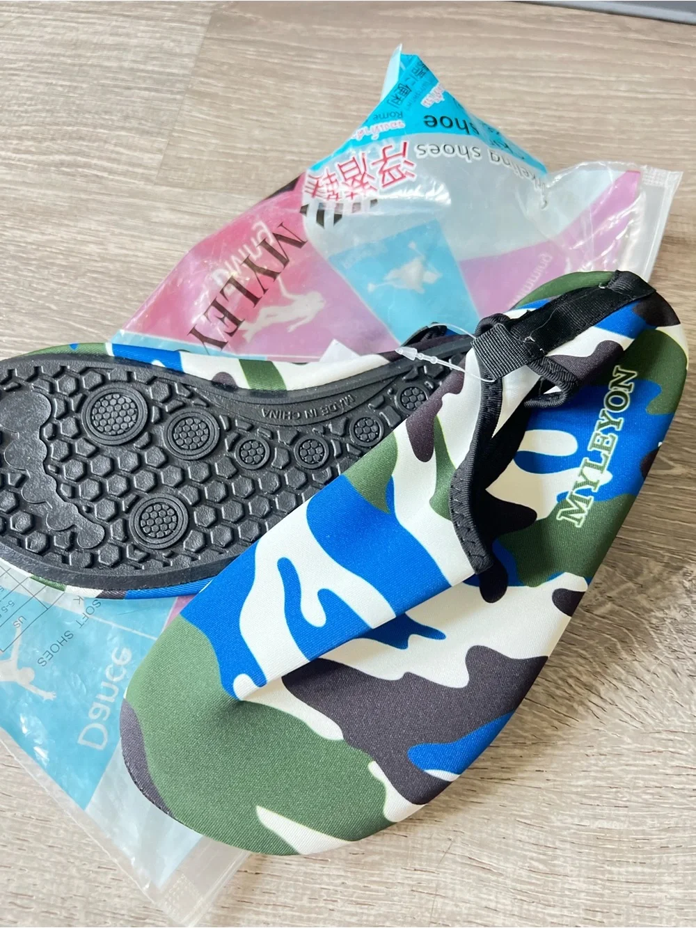 Kids Camouflage Water Shoes - Blue & Green